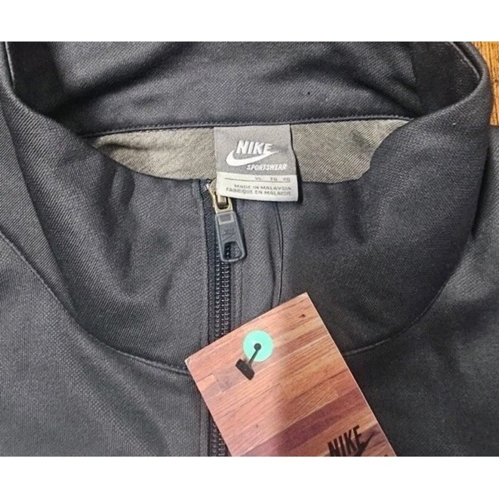 Nike Sportswear Jacket Men's XL Gray Black White Striped Zip Up Track Y2K NWT - Picture 2 of 6